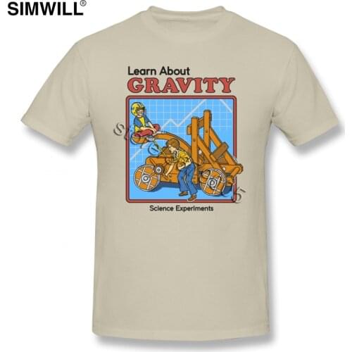 Learn About Gravity T-shirts Mens Print Short Sleeves Soft Cotton Tee O Neck Tees Oversize Clothes Gift Idea