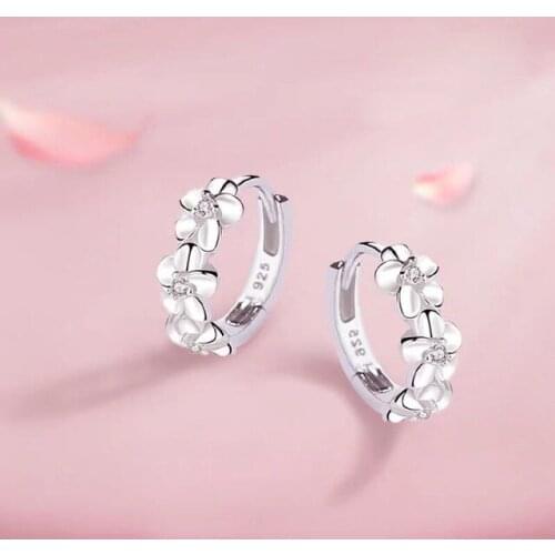 Exquisite Silver Plated Micro Inlaid AAA Zircon Earrings Fashion Fresh Lady Body Penetrating Flower Earring Valentines Day Gift