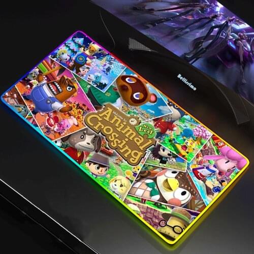 Animal Crossing Anime Mouse Carpet Rgb Pad Mousepad XXL Computer Accessories Large Gaming Keyboard Kawaii Gamer Mat Mice Office