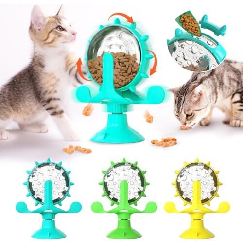 Treat Leaking Cat Toy Interactive Rotatable Wheel Toy for Cats Kitten Dogs Pet Interactive Leaking Food Feeder Pet Supplies