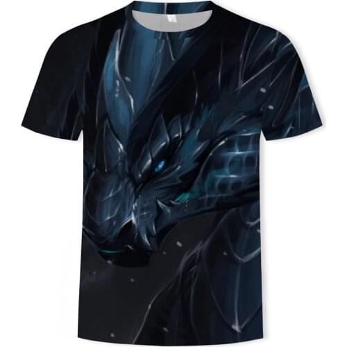 Wolf summer recommended T-shirt 2021 hot sale short-sleeved casual sports T-shirt printing cool high cold 3D fashion round neck