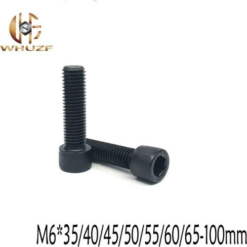 M6*35/40/45/50/55/60/65-100mm DIN912 Grade 12.9 half tooth Alloy Black Steel Hexagon Socket Head Cap Furniture Screws