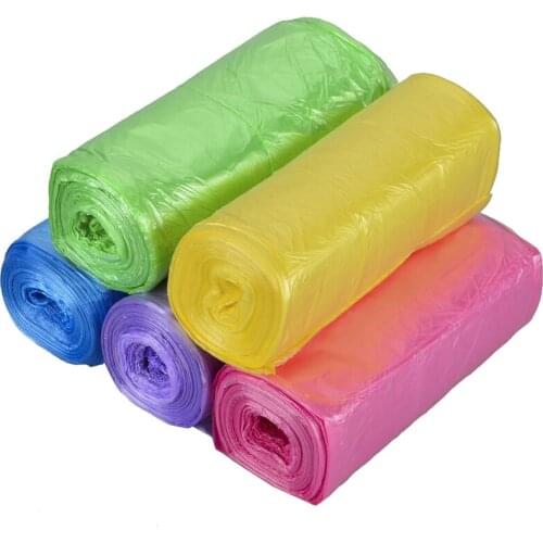 5 Rolls 150pcs Portable Garbage Rubbish Trash Bags Without Handles for Kitchen Toilet Bathroom Bedroom Office Use