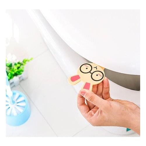 Cute Cartoon Toilet Cover Lifting Device Bathroom Toilet Lid Handle Sticker Portable Sanitary Handle Bathroom Seat Accessories