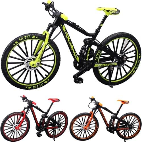 Alloy Bicycle Model Diecast Metal Finger Mountain Bike Racing Toy Bend Road Simulation Collection Toys For Children