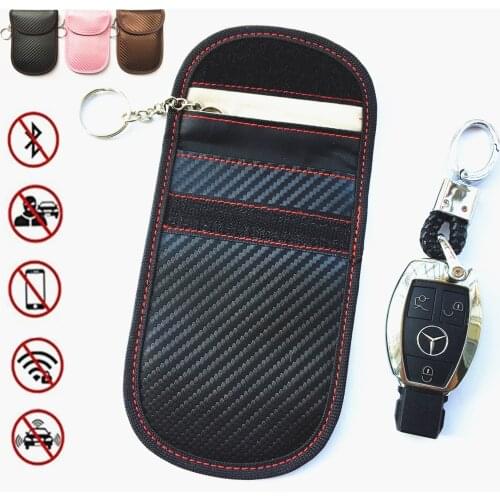 Upgraded Bag for Key Fob Car Key Protector RFID Signal Blocking Anti-Theft Pouch Anti-Hacking Case Blocker Carbon Fiber