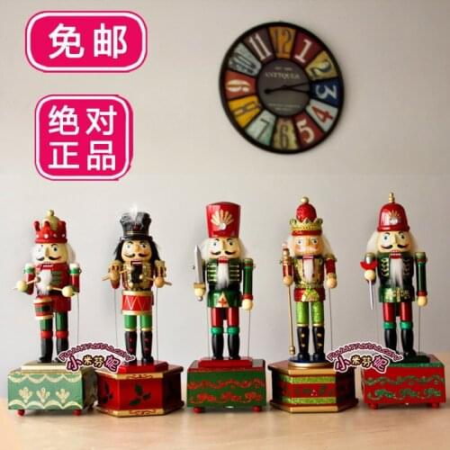 Nutcrackers music box wooden nutcracker musical box decoration wood christmas decoration household gift