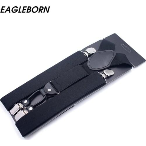 New Man Cashew Pattern Suspenders Leisure Real Leather 4 Button Brace Strap Fashion Suspensorio Floral Ligas Tirantes 3.5*125cm