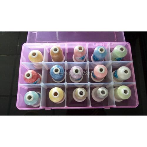 New Brand Simthread 8pcs 1000 polyester +5 pcs 1000m glow thread + 2pcs 500m metallic thread with DHL free shipping