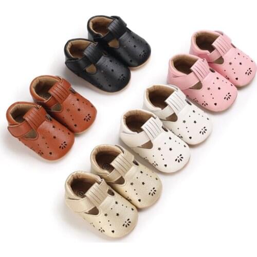 New Baby Shoes White Newborn Infant Girl Buckle PU Soft Anti-slip Toddler Crib Crawl Shoes Prewalker 0-18M