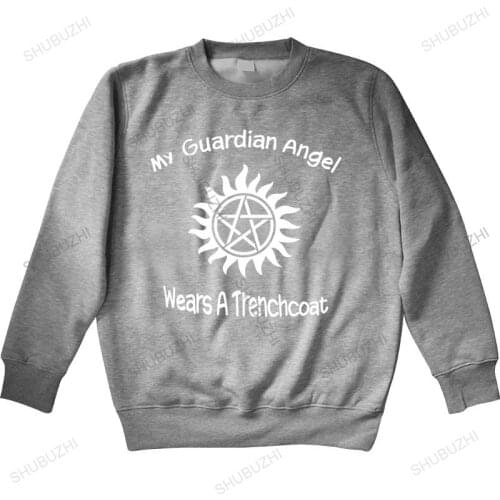 Autumn winter hoodies New Supernatural hoodies Castiel My Guardian Angel Man crew neck hoodie