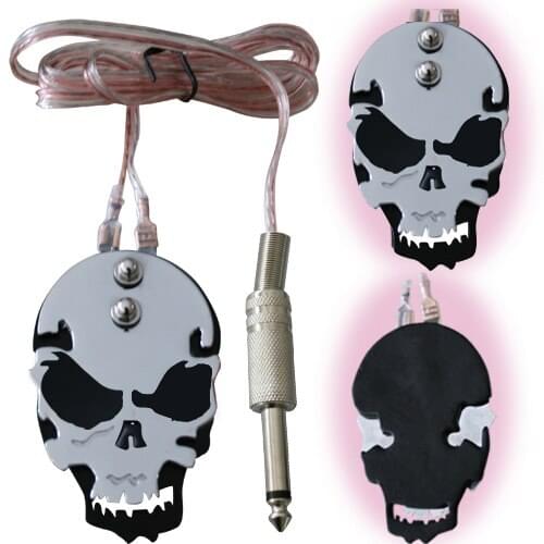 Professional Skull Tattoo Power Supply Foot Switch Pedal Stainless Steel For Tattoo Artist