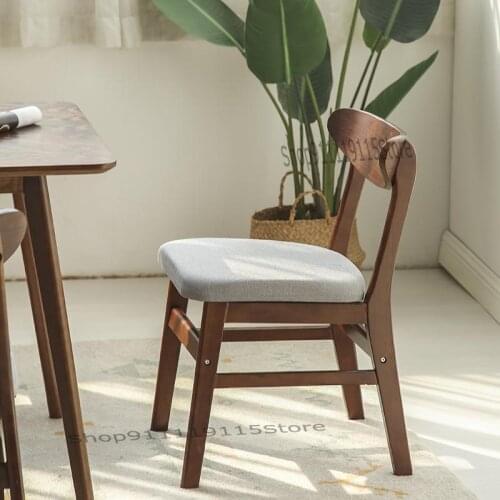 Simple Modern Solid Wood Dining Chair Nordic Retro Leisure Back Chair Household Simple Log Restaurant Bayi
