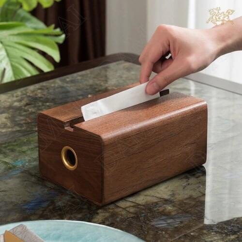 Simplicity Spades Wood Meeting Room Desktop Paper Boxes Modern Western Restaurant Napkin Organizer European Home Decoration