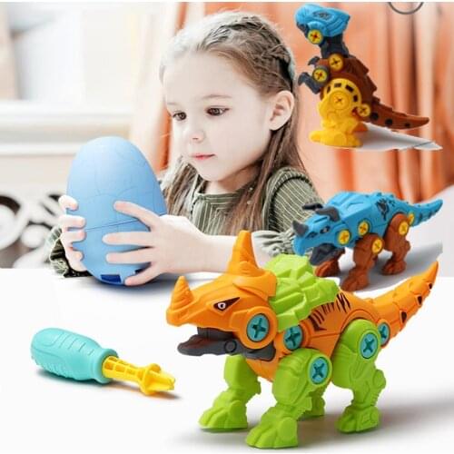 DIY disassembly assembly dinosaur toy set screw nut combination assembling dinosaur model educational toy for children kids gift