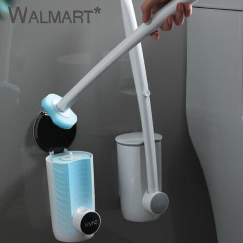Disposable Toilet Brush Set with Replacement Head for Toilet Brush Home Wall-Mounted Toilet Cleaning Tools Bathroom Accessories