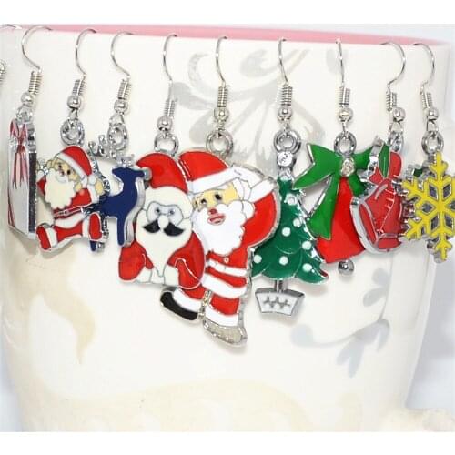 Uodesign Earring Christmas Gift Snowman Earrings Santa Drop Earrings Set Anti allergic Deer Design Wholesale Holiday Gift