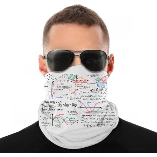 Mathematics Formulas Numbers Math Scarf Half Face Mask Halloween Neck Warmer Tubular Bandanas Polyester Headwear Cycling Hiking