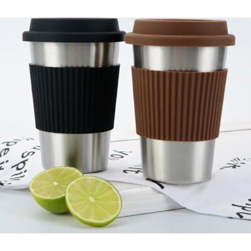 400ML Silicone Coffee Cup Portable Water Cup Multifunction Travel Wide Mouth Mugs Coffee Mug Leakproof Drinking Mugs For Office