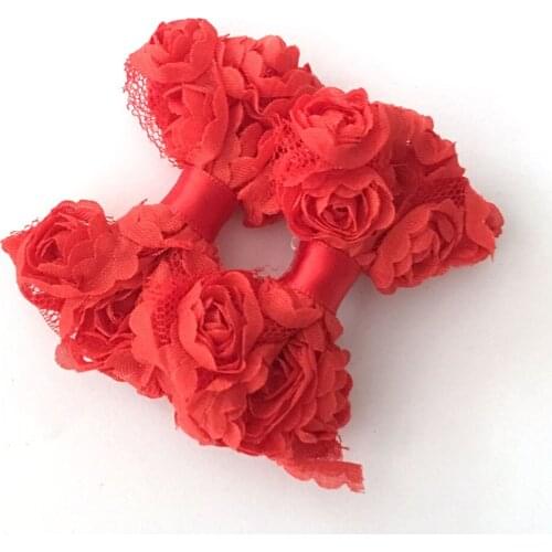 Pretty Mini Chiffon Hair Bows Baby Fabric Bows Clips Girls Kids Bow Hair Clips 2pcs/lot Free shipping