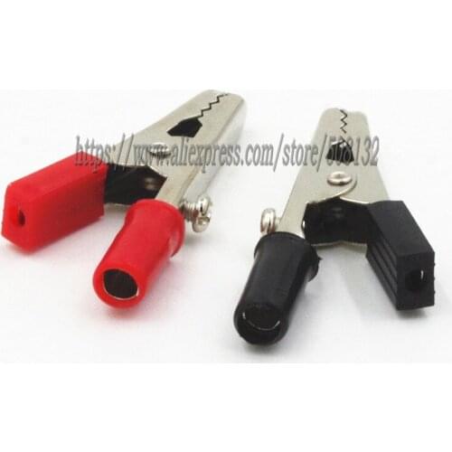 Test Clips Crocodile Alligator ABS opening 11.5mm steel Red and Black