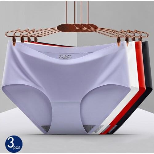 New Summer Sexy Panties Womens Set Lingerie Solid Female Underwear Ice Silk Cool Ladies Briefs Comfort Seamless Pants nw5