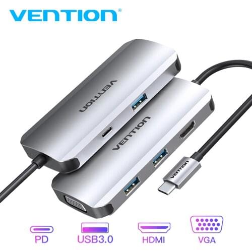 Vention USB HUB C 3.1 Splitter to HDMI VGA USB 3.0 PD Adapter USB-C Dock for MacBook Pro Huawei Mate 30 Samsung S10 Type c hub