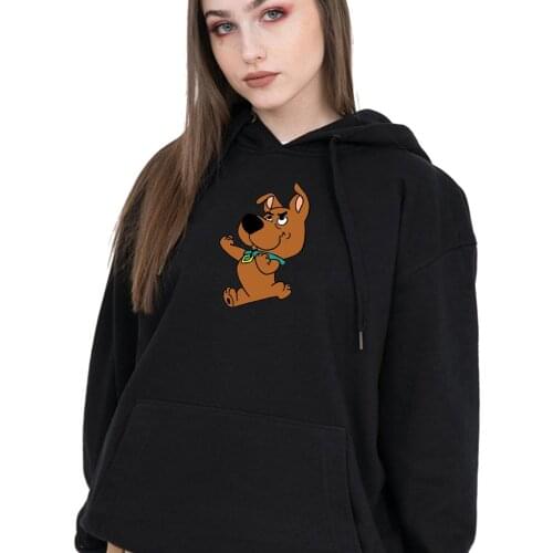 2021 Cute Dog Print Sweatshirts Women Kawaii Hoodies Spring Autumn Girl Hooded Pullover Tops O-Neck Long-Sleeved Hoody Harajuku
