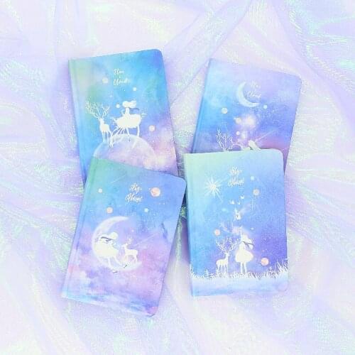 Star Hardcover Sketchbook Notepad Diary Drawing A5 Creative Student Colorful Inner Page Illustration Notebook Gift