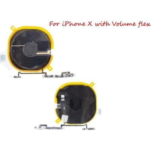 10PCS Original NFC Chip For iPhone X XR XS 11 Pro Max Wireless Charging Charger Panel Coil Sticker With Volume Button Flex Cable