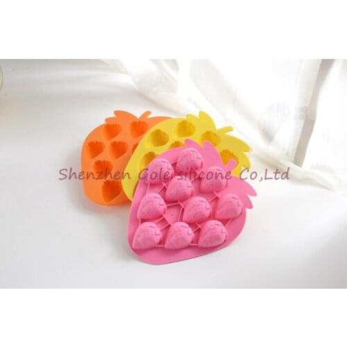 200pcs/lot Bar Party Drink Ice Tray Strawberry Shape Ice Cube Freeze Mold Ice Maker Mould NIE