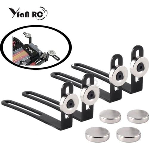 4PCS RC Car Shell Body Mount Metal L-Bracket with Magnet for 1:10 RC Crawler Car Axial SCX10 90046 D90