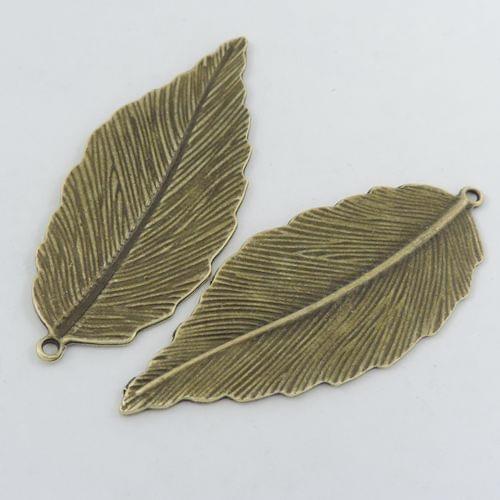 GraceAngie 5pcs Antique Bronze Zinc Alloy Pendant Fit Handmade Vintage Tibetan Plant Leaf Charms For Botanical Garden Craft