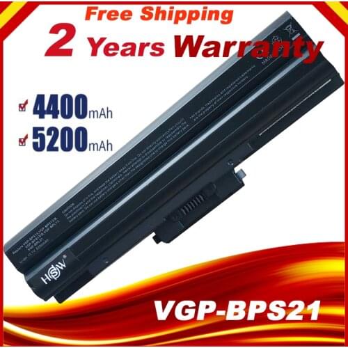 5200mAh Battery For SONY Vaio VGN-AW VGN-CS VGN-FW VGN-NS VGN-NW BPS13/B VGP BPS13/Q VGP-BPS13B/B VGP-BPS13A/B VGP-BPS13/B Black