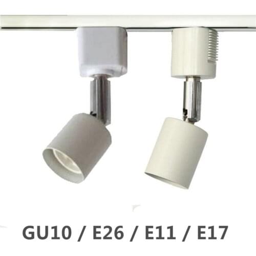 LED track light base guide lamp GU10 E11/E26/E27/E17 light base without light source black white 2 wires 3 wires 4 wires