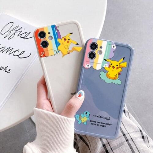Pokemon Pikachu Wristband Phone Case for IPhone 11 Pro Max Full-wrapped Cute Cases for Apple IPhone 12 XR XS Max 7 8 Plus
