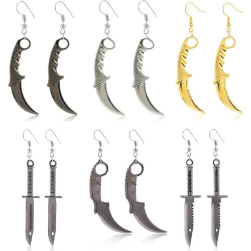 CSGO Counter Strike Earrings For Women Karambit Knife Weapon CSGO M9 Drop Earring Girls Earrings Jewelry Gifts