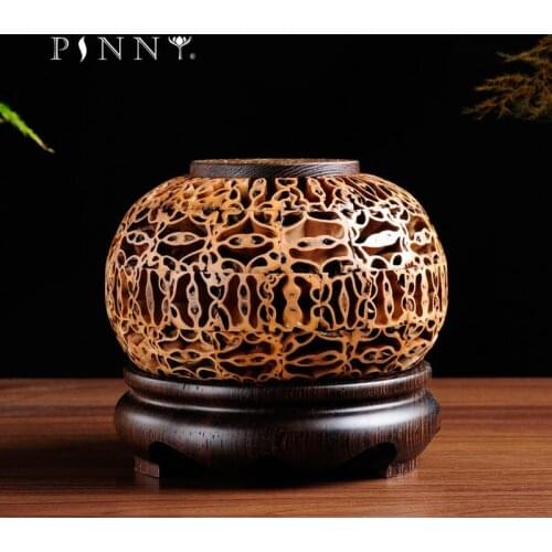 PINNY Wooden Incense Burner Walnut Chicken Wing Censer Garden Wind Creative Wood Burner Furnace Buddhist Temple Incense Burner