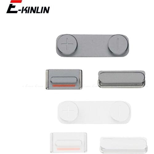 For iPhone 5 5S 5C SE 2016 Volume Vibrate Key Switch Power Lock Side Button Set Housing Replacement Parts