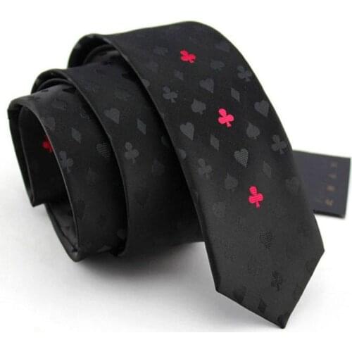 High Quality 2020 Brand New Men Ties 5.5CM Skinny Neckties For Men Wedding Ties Fashion Korean Style Poker Printed Handmade