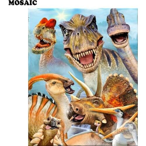 Full square Drill 5D DIY Diamond Painting Dinosaur Animal Diamond Embroidery Cross Stitch Picture Of Rhinestones Home Decor D5