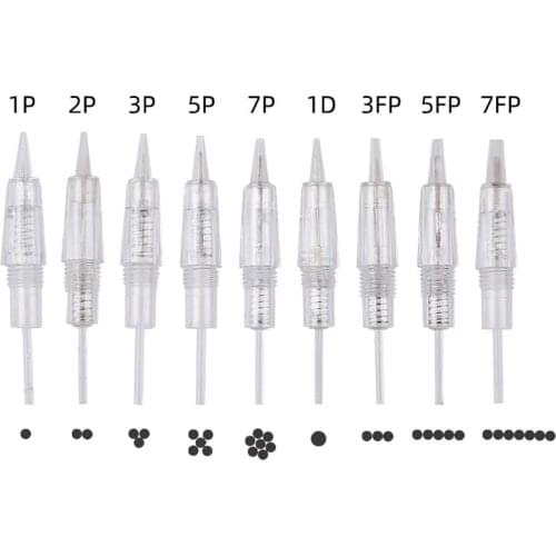 100pcs/lot Cartridge Needle 1R 1D 3R 5R 5F 7F for Micropigmentation Device Permanent Makeup eyebrow lip tattoo pen