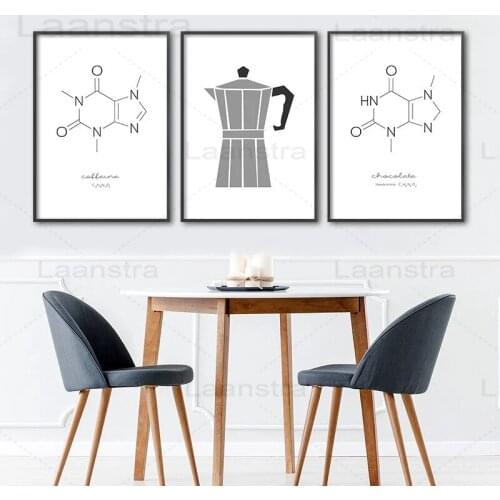 Coffee Modern Canvas Painting Chemical Equation Wall Picture for Kitchen Home Decoration Art Minimalist Posters and Prints