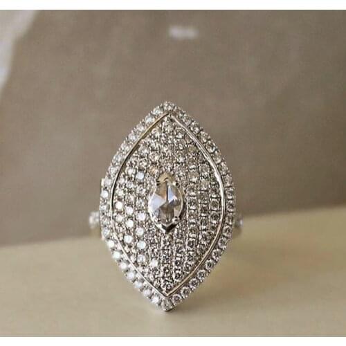 CAOSHI Luxury Fashion Party Ring for Female Full Shiny Tiny CZ Good-quality Accessories for Wedding Aesthetic Anniversary Gift