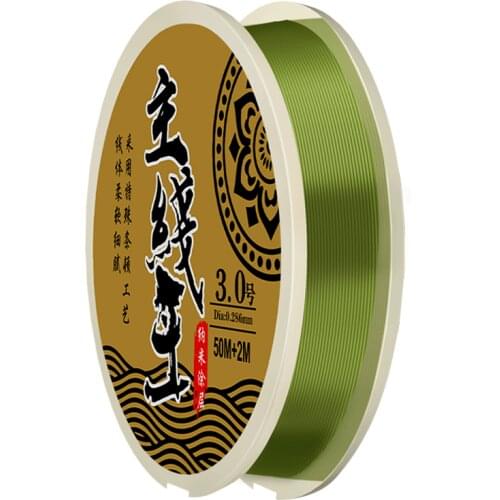 52m 0.1#-4.0# Nylon Line Fluorocarbon Fishing Line Super Strong Pull Sinking Sea Angeln Line Pesca Accesorios Mar 2pcs