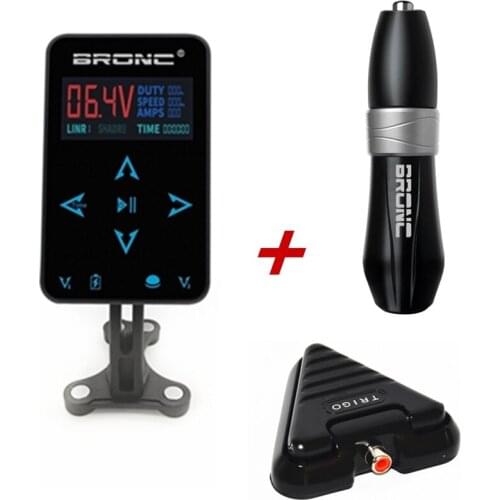 New Arrival Bronc-V10 Rotary Tattoo Machine Pen Swiss Motor Strong Quiet With Bronc Tattoo Power Foot Perdal Tattoo Kit