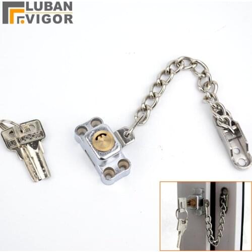So strong,So safe, Anti-theft security window lock with Bkey,Copper cylinder, stainless steel chain,window or doorhome Hardware