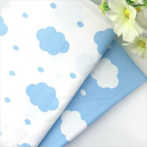 New Blue Cloud Twill 100% Cotton Fabric DIY Sewing Baby Bedding the Cloth Home Textile Material Telas Tissus to Patchwork