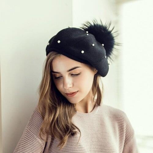 New Arrival Wool Painter Hat Adult Beret Pumpkin Hat Students Fashion Korean Version Trendy Cap Female Warm Hat B-7862