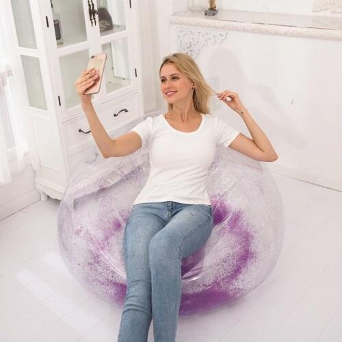 New Outdoor Camping Fashion Sequin Inflatable Sofa Lazy Bag 3 Season Ultra Light Beach Leisure Chair Sports Camping Travel